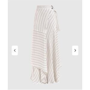 Chloe White striped silk maxi skirt size 38 NWT